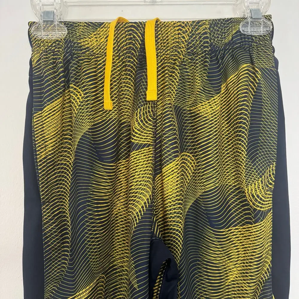 Nike Dri-Fit Legacy All Over Training Shorts in Navy/Yellow